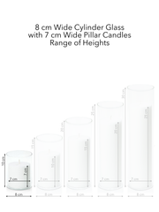 Capri 7cm x 7cm Pillar in 8cm x 10cm Glass Pack of 1