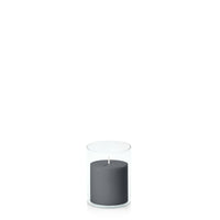 Charcoal 7cm x 7cm Pillar in 8cm x 10cm Glass