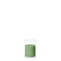 Green 7cm x 7cm Pillar in 8cm x 10cm Glass