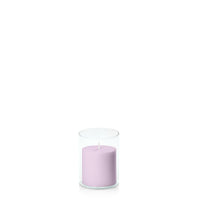 Lilac 7cm x 7cm Pillar in 8cm x 10cm Glass