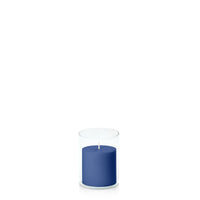 Navy 7cm x 7cm Pillar in 8cm x 10cm Glass