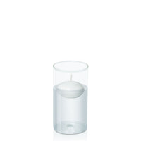 White 6cm Event Floating Candle in 8cm x 15cm Glass