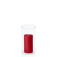 Chilli 5cm x 10cm Pillar in 8cm x 15cm Glass