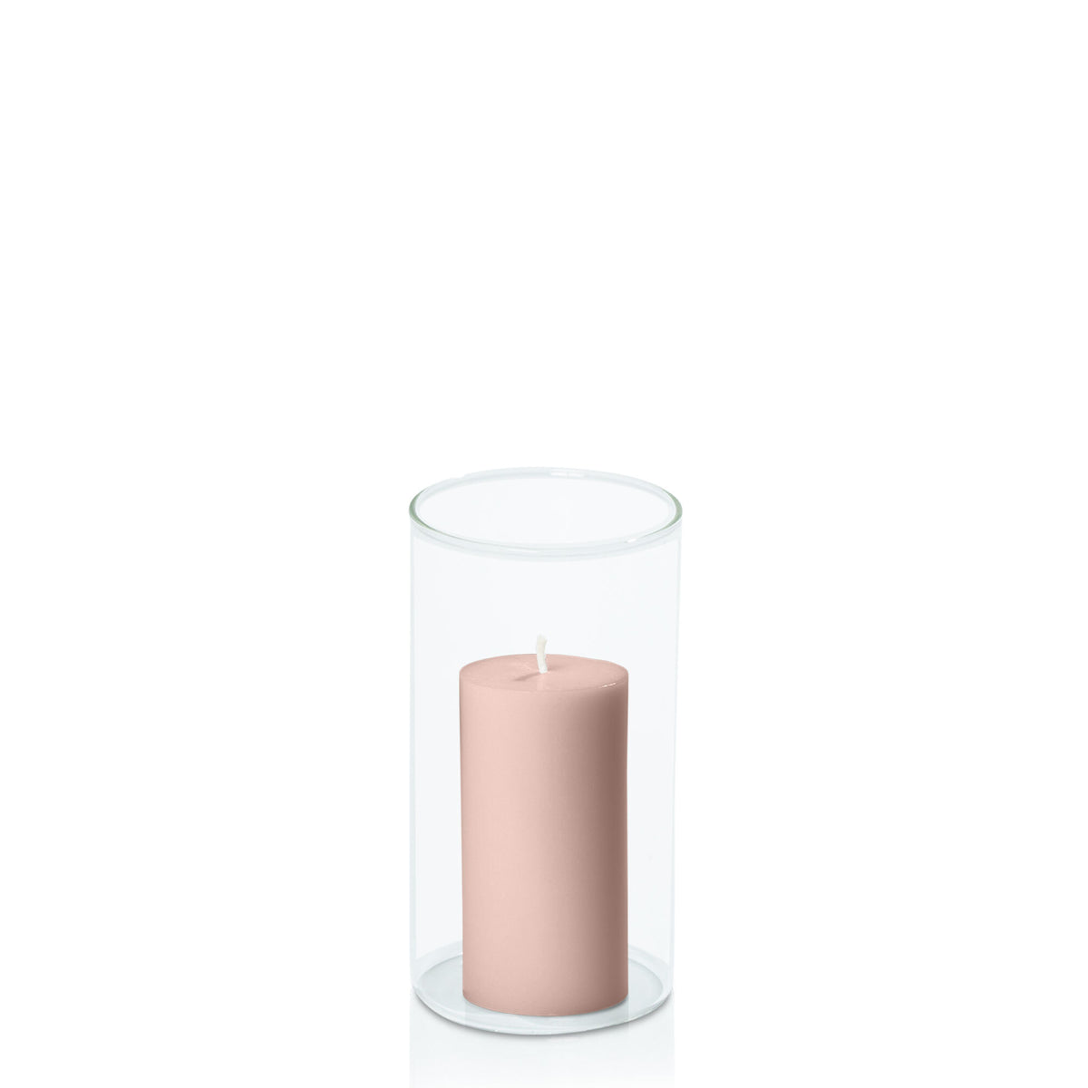 Vintage Blush 5cm x 10cm Pillar in 8cm x 15cm Glass Pack of 1