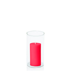 Watermelon 5cm x 10cm Pillar in 8cm x 15cm Glass Pack of 1