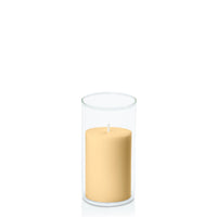 Gold 7cm x 10cm Pillar in 8cm x 15cm Glass