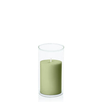 Matcha 7cm x 10cm Pillar in 8cm x 15cm Glass