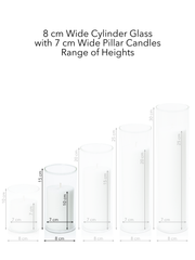 Matcha 7cm x 10cm Pillar in 8cm x 15cm Glass Pack of 1