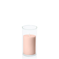 Nude 7cm x 10cm Pillar in 8cm x 15cm Glass