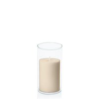 Sandstone 7cm x 10cm Pillar in 8cm x 15cm Glass