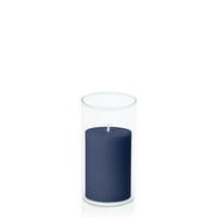 Sapphire 7cm x 10cm Pillar in 8cm x 15cm Glass