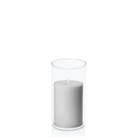 Stone 7cm x 10cm Pillar in 8cm x 15cm Glass