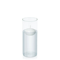 White 6cm Event Floating Candle in 8cm x 20cm Glass