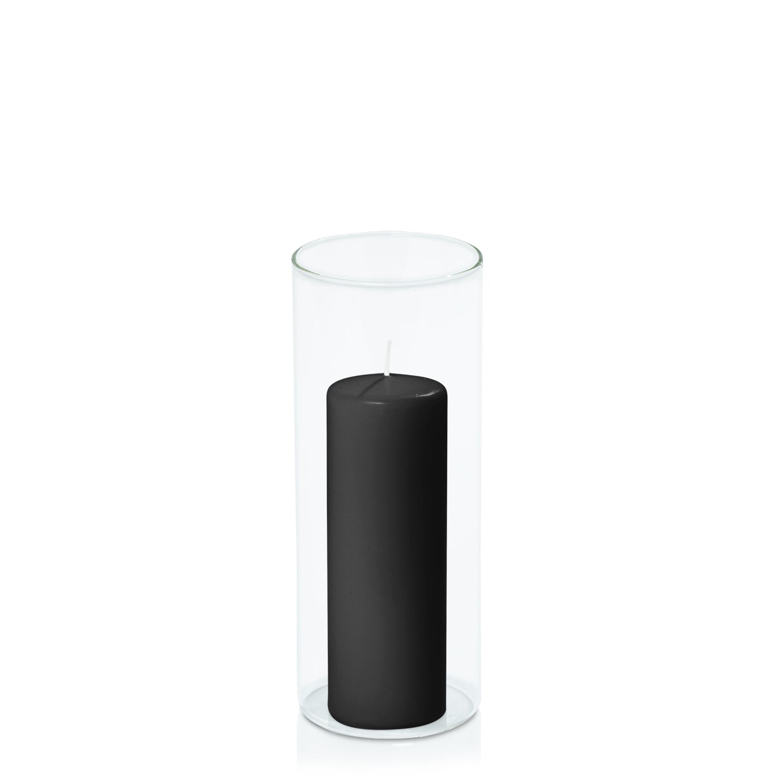 Black 5cm x 15cm Event Pillar in 8cm x 20cm Glass Pack of 1