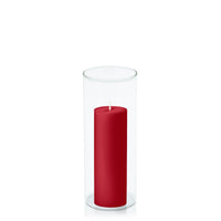 Chilli 5cm x 15cm Pillar in 8cm x 20cm Glass