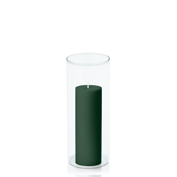 Forest 5cm x 15cm Pillar in 8cm x 20cm Glass Pack of 1