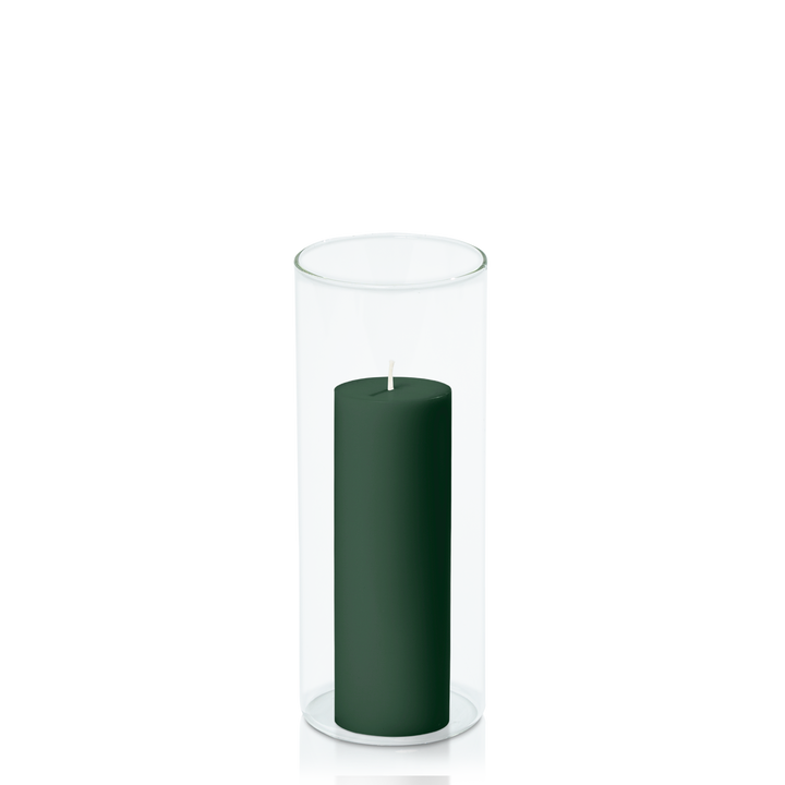 Forest 5cm x 15cm Pillar in 8cm x 20cm Glass Pack of 1