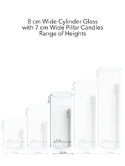 Capri 7cm x 15cm Pillar in 8cm x 20cm Glass Pack of 1