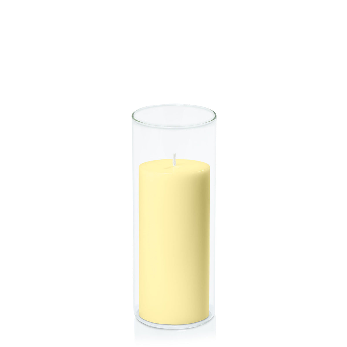 Lemon 7cm x 15cm Pillar in 8cm x 20cm Glass Pack of 1
