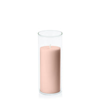 Nude 7cm x 15cm Pillar in 8cm x 20cm Glass