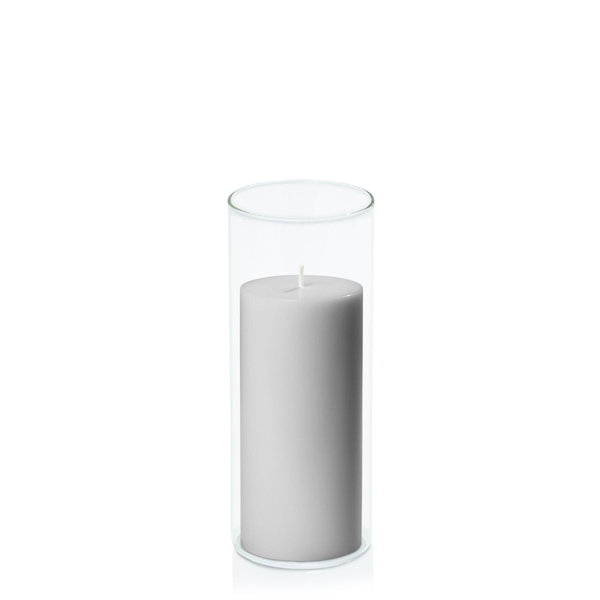 Stone 7cm x 15cm Pillar in 8cm x 20cm Glass Pack of 1