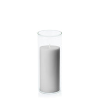 Stone 7cm x 15cm Pillar in 8cm x 20cm Glass