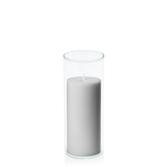 Stone 7cm x 15cm Pillar in 8cm x 20cm Glass Pack of 1