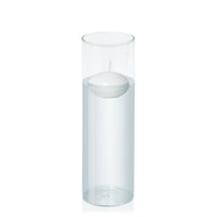 White 6cm Event Floating Candle in 8cm x 25cm Glass