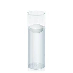 White 6cm Event Floating Candle in 8cm x 25cm Glass Pack of 1