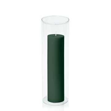 Forest 5cm x 20cm Pillar in 8cm x 25cm Glass Pack of 1