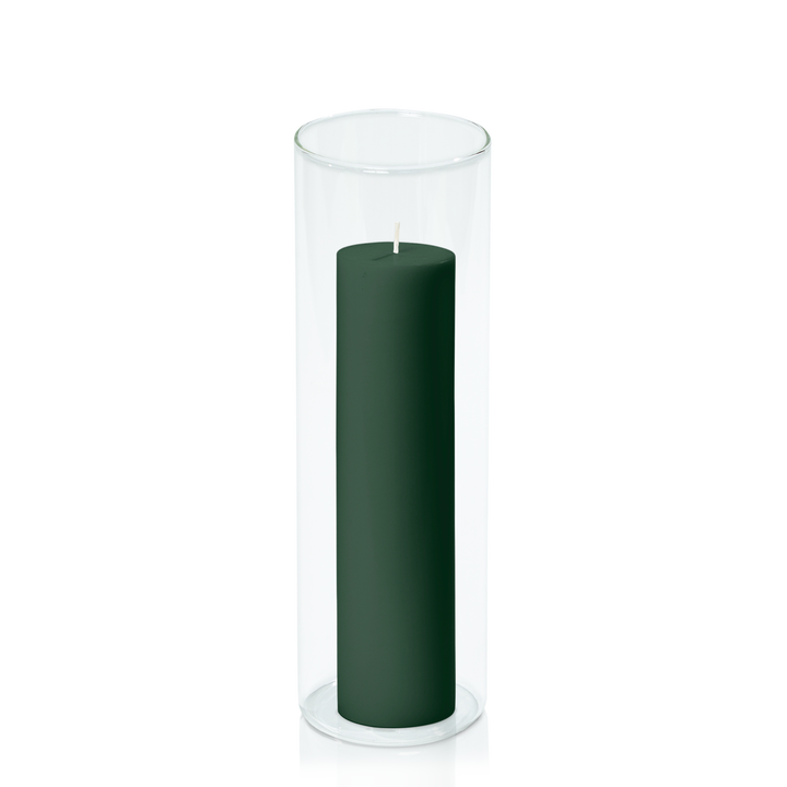 Forest 5cm x 20cm Pillar in 8cm x 25cm Glass Pack of 1