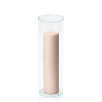 Nude 5cm x 20cm Pillar in 8cm x 25cm Glass
