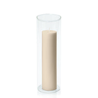 Sandstone 5cm x 20cm Pillar in 8cm x 25cm Glass