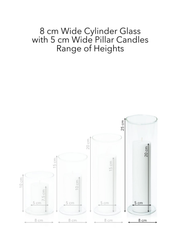 Scarlet 5cm x 20cm Pillar in 8cm x 25cm Glass Pack of 1