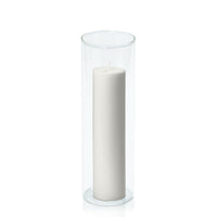 Stone 5cm x 20cm Pillar in 8cm x 25cm Glass