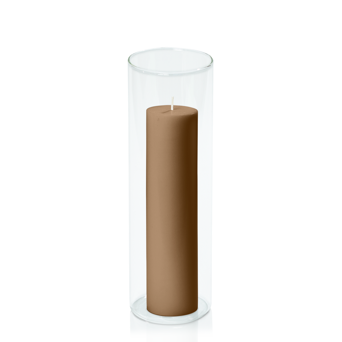 Tiramisu 5cm x 20cm Pillar in 8cm x 25cm Glass Pack of 1