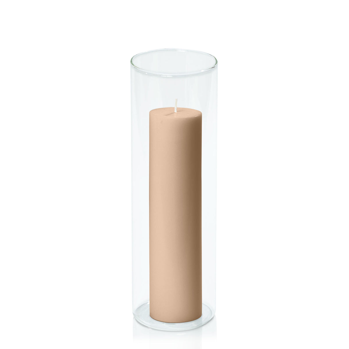 Toffee 5cm x 20cm Pillar in 8cm x 25cm Glass Pack of 1