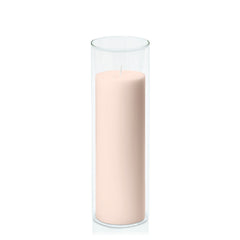 Nude 7cm x 20cm Pillar in 8cm x 25cm Glass Pack of 1