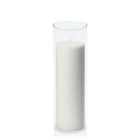 Stone 7cm x 20cm Pillar in 8cm x 25cm Glass