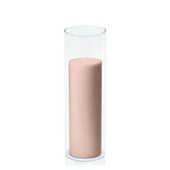 Vintage Blush 7cm x 20cm Pillar in 8cm x 25cm Glass Pack of 1