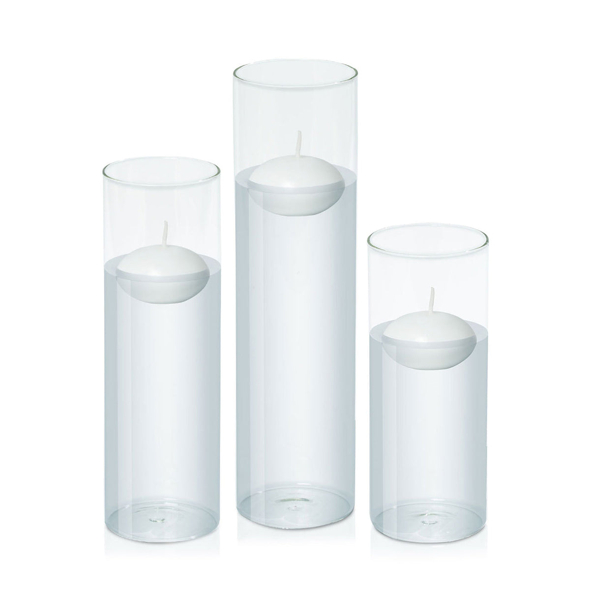 White 6cm Event Floating in 8cm Glass, Lg - Set of 6