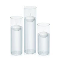 White 6cm Event Floating in 8cm Glass, Lg - Set of 6