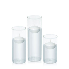 White 6cm Event Floating in 8cm Glass Set - Med Pack of 1