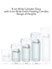 White 6cm Event Floating in 8cm Glass Set - Med Pack of 1
