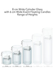 White 6cm Event Floating in 8cm Glass Set - Sm Pack of 1