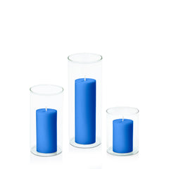 Capri 5cm Pillar in 8cm Glass Set - Sm Pack of 1