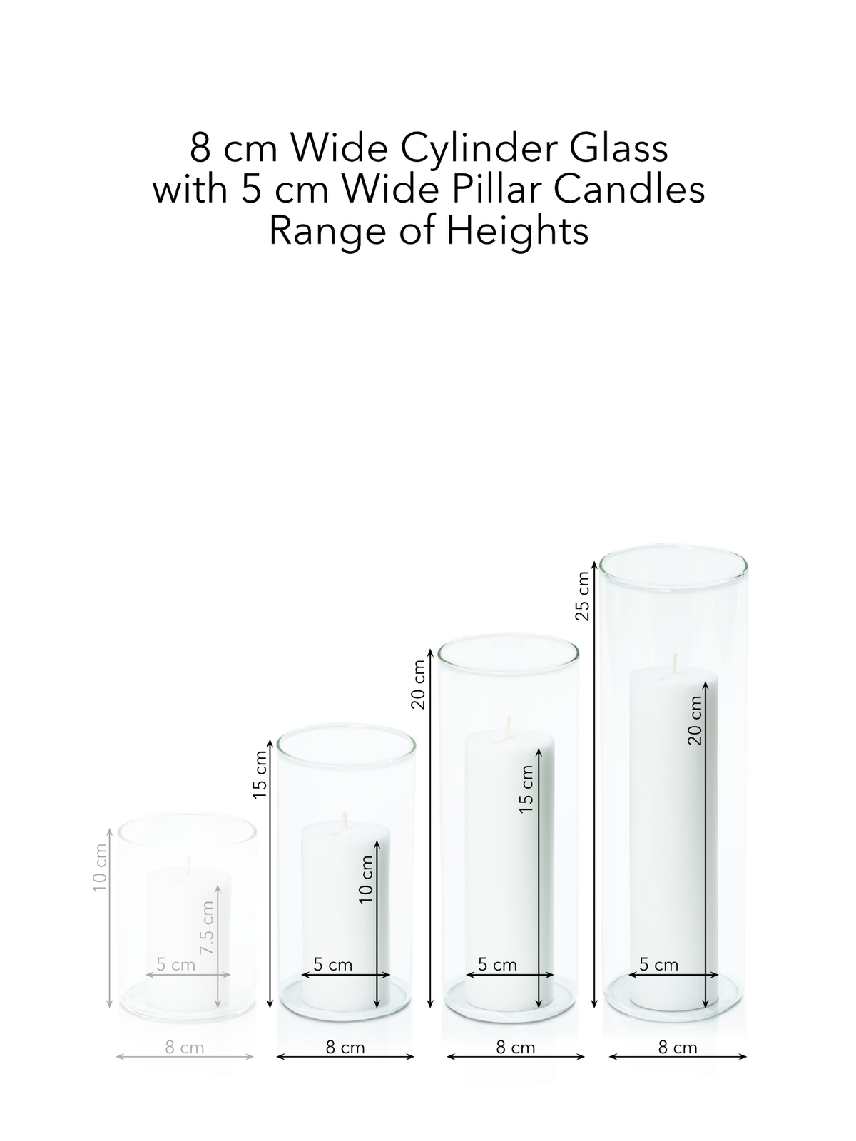 Chilli 5cm Pillar in 8cm Glass, Med - Set of 6