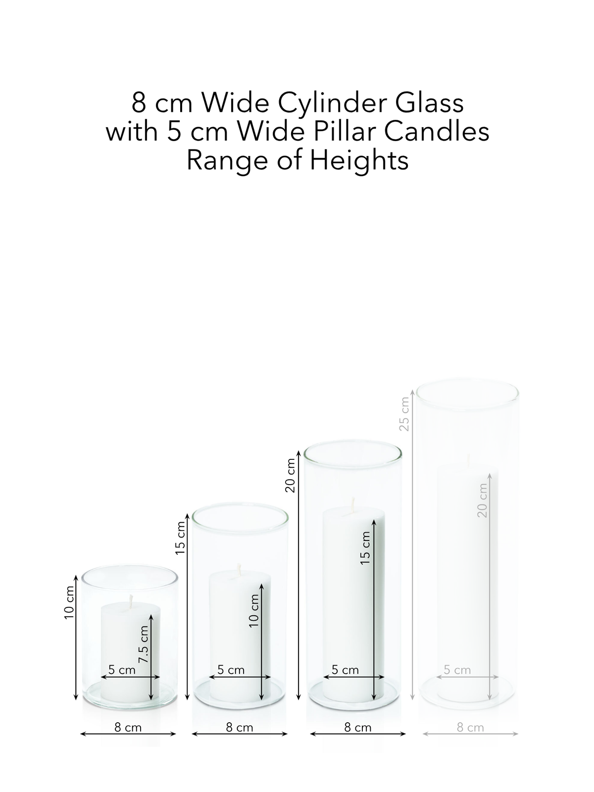 Chilli 5cm Pillar in 8cm Glass Set - Sm