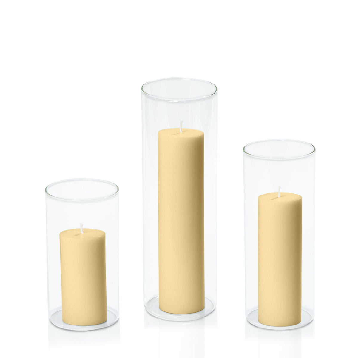 Gold 5cm Pillar in 8cm Glass, Med - Set of 6