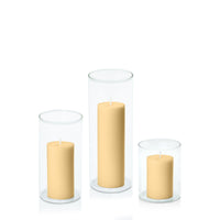 Gold 5cm Pillar in 8cm Glass, Sm - Set of 6